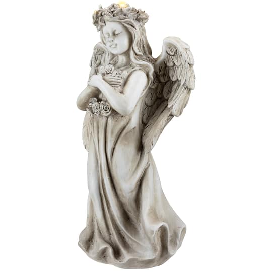 LED Lighted Standing Cherub Angel Statue - 12"